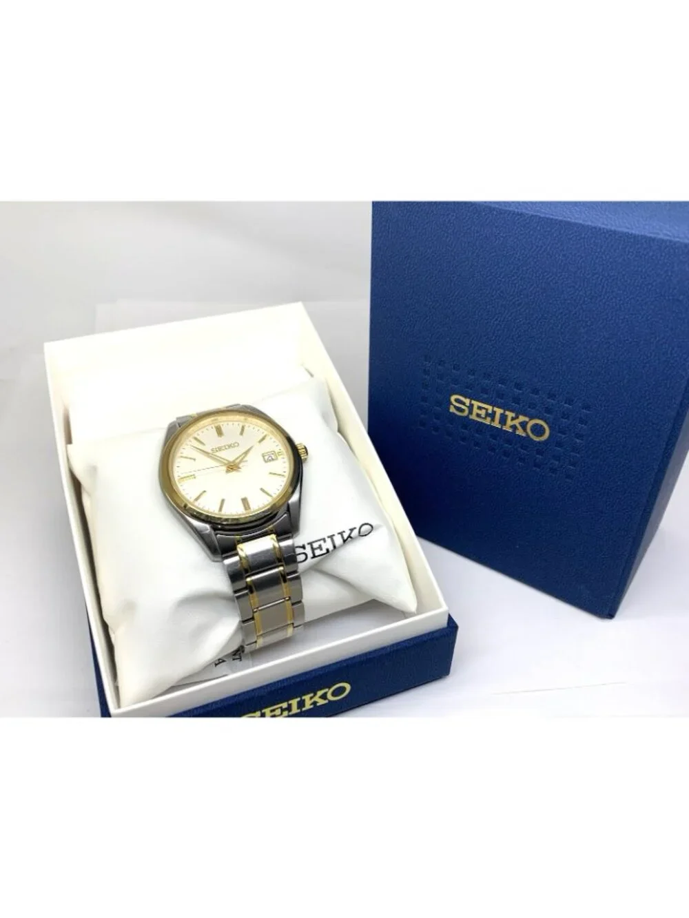 Seiko Men's Watch SUR312 Quartz Silver Dial Date Two Tone Stainless Steel 40mm